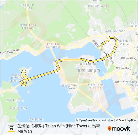 巴士NR331S的線路圖