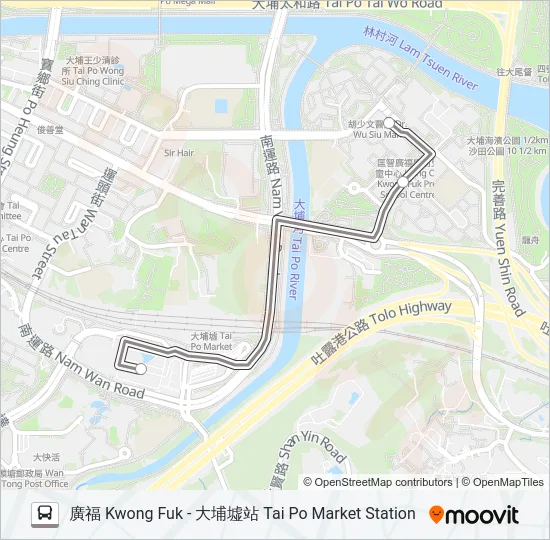 K18 Bus Line Map