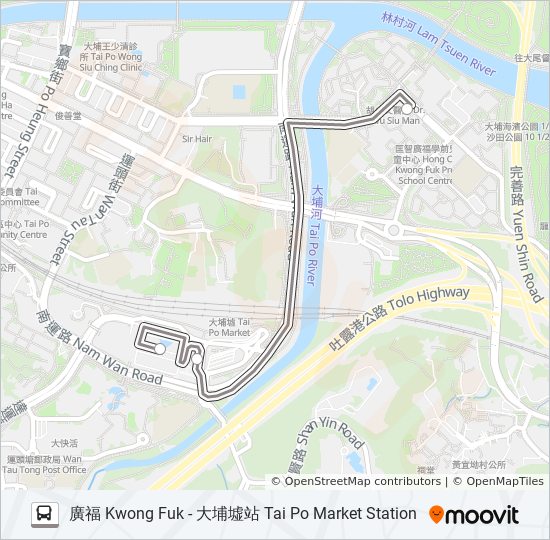 K18 Route Schedules Stops Maps 大埔墟站tai Po Market Station