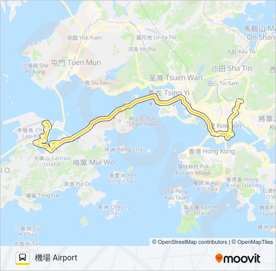 巴士E23A的線路圖