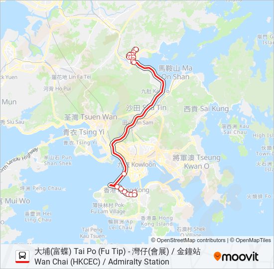 907C bus Line Map