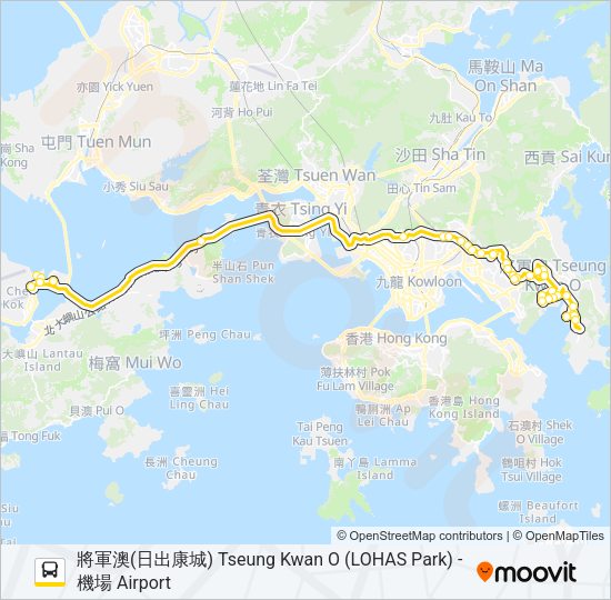 巴士A28的線路圖
