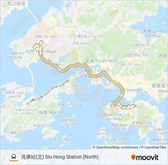 巴士P960的線路圖