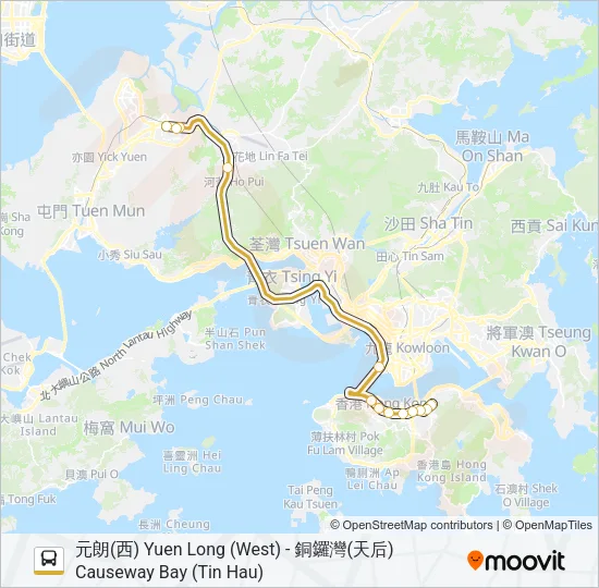 P968 Bus Line Map