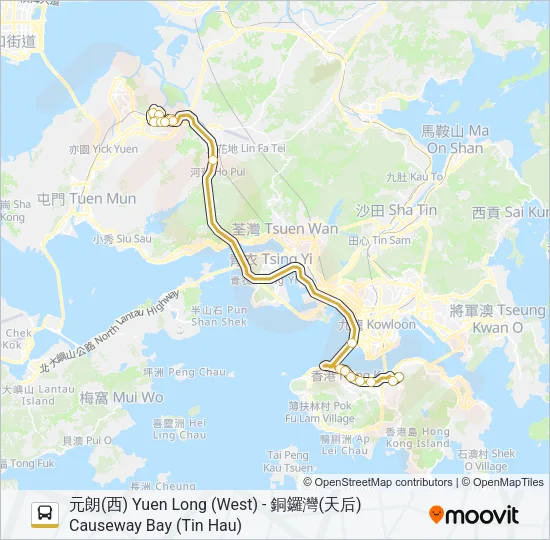 P968 Bus Line Map