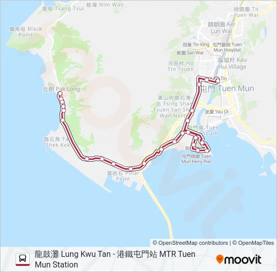 巴士K52P的線路圖