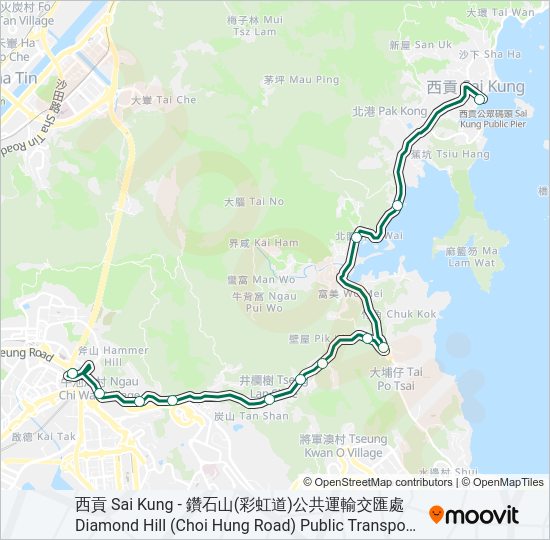 巴士1A的線路圖