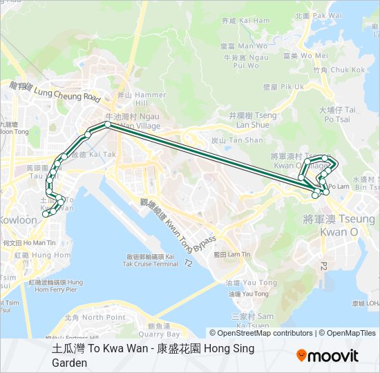 巴士105的線路圖