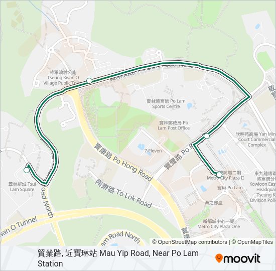 巴士17M的線路圖