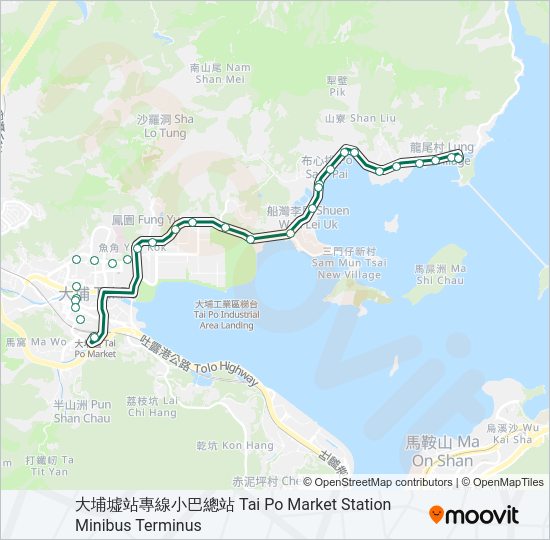 巴士20C的線路圖