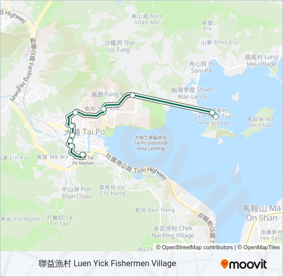巴士20K的線路圖