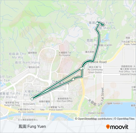 巴士20M的線路圖