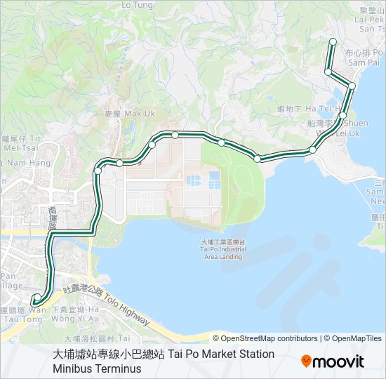 巴士20T的線路圖
