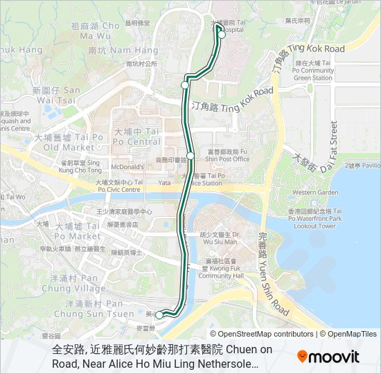 巴士20X的線路圖