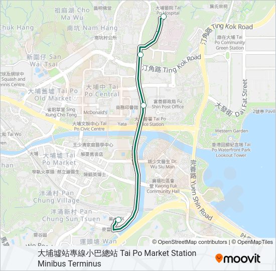 巴士20X的線路圖