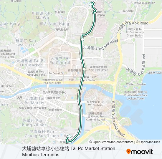 巴士20X的線路圖