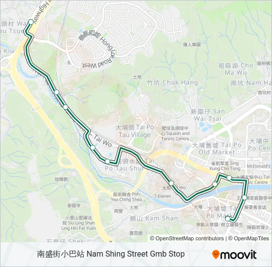 巴士21K的線路圖