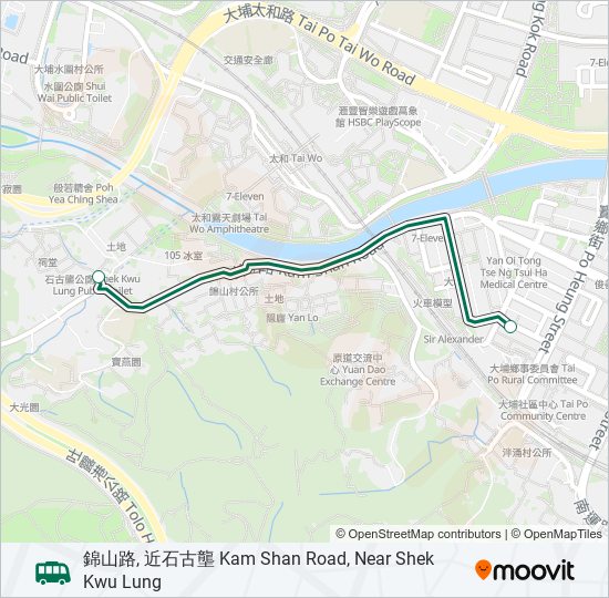 22K bus Line Map