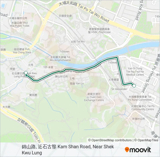 22K Bus Line Map