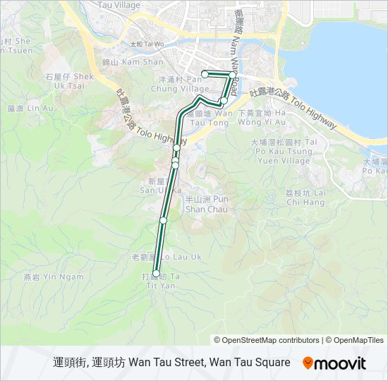巴士23S的線路圖