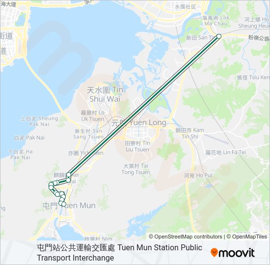 巴士44B的線路圖