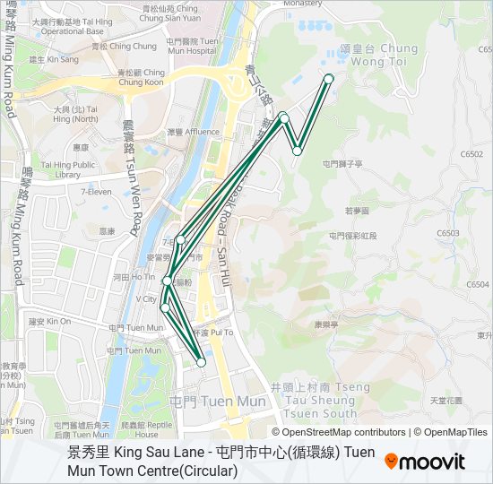 巴士46A的線路圖