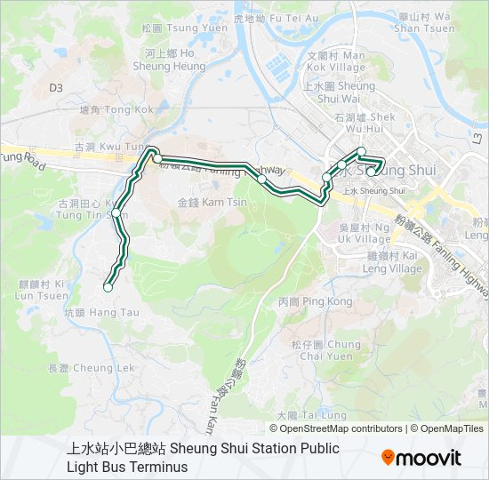 巴士50K的線路圖