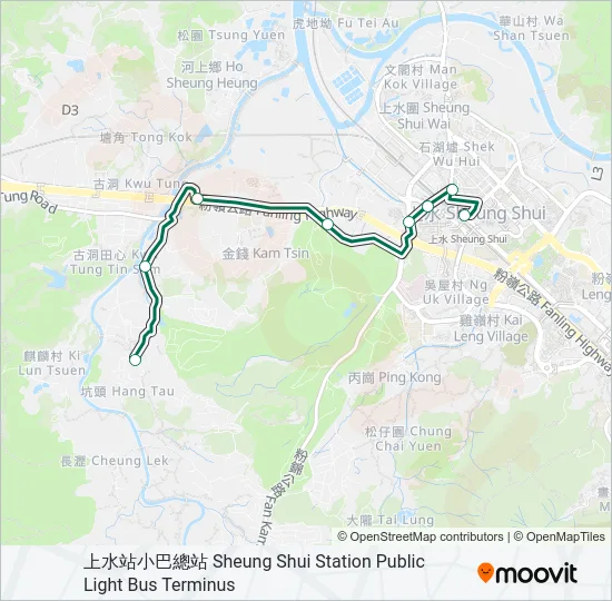 巴士50K的線路圖