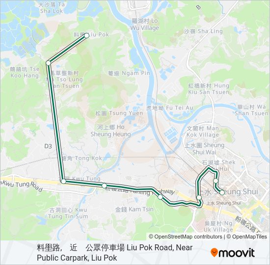 巴士51B的線路圖