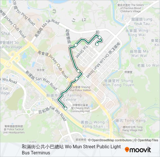 巴士52A的線路圖