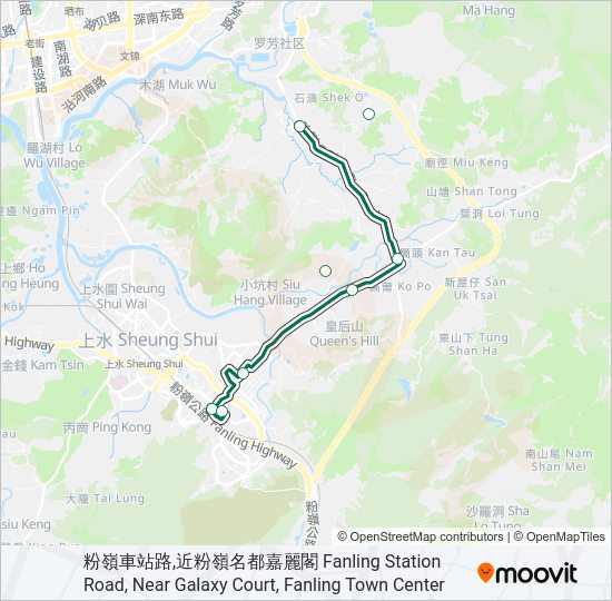 巴士52K的線路圖