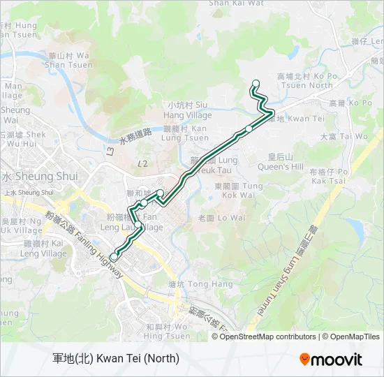52K Bus Line Map