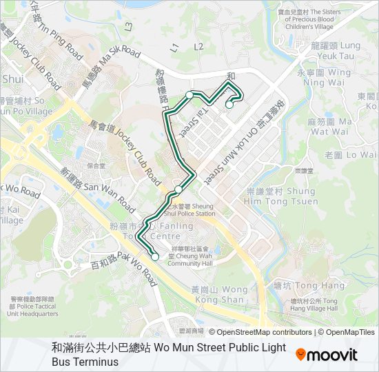 巴士54A的線路圖
