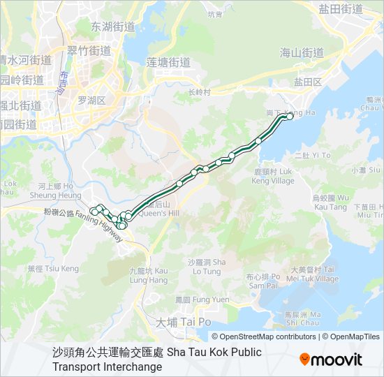 巴士55K的線路圖
