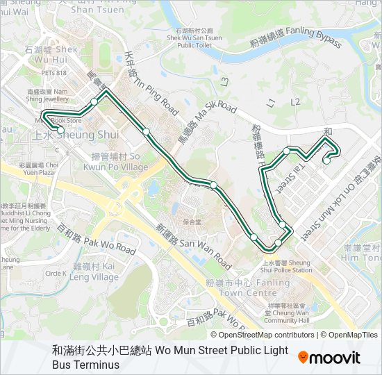 巴士55K的線路圖
