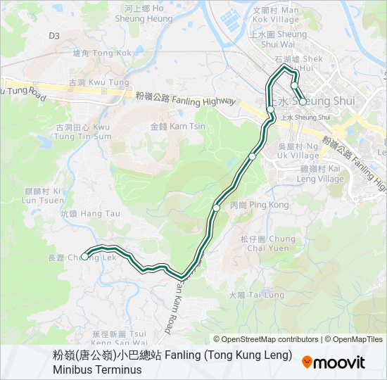 巴士57K的線路圖