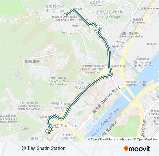 巴士60P的線路圖