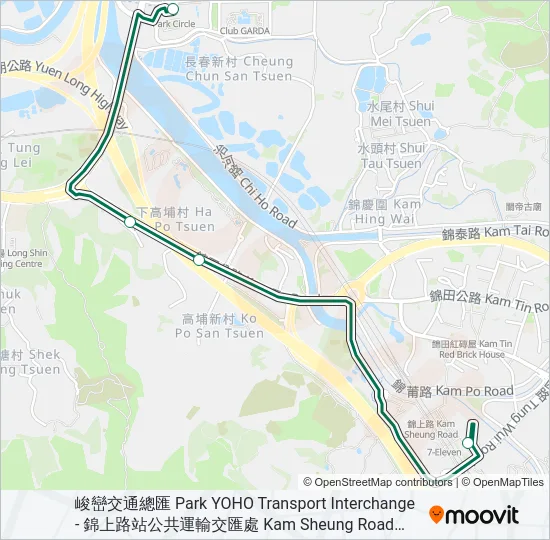 620 Bus Line Map