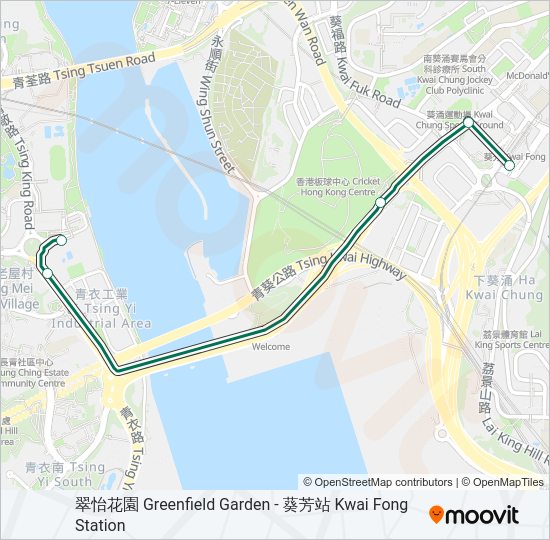 巴士88B的線路圖