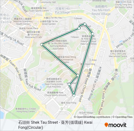 巴士89P的線路圖