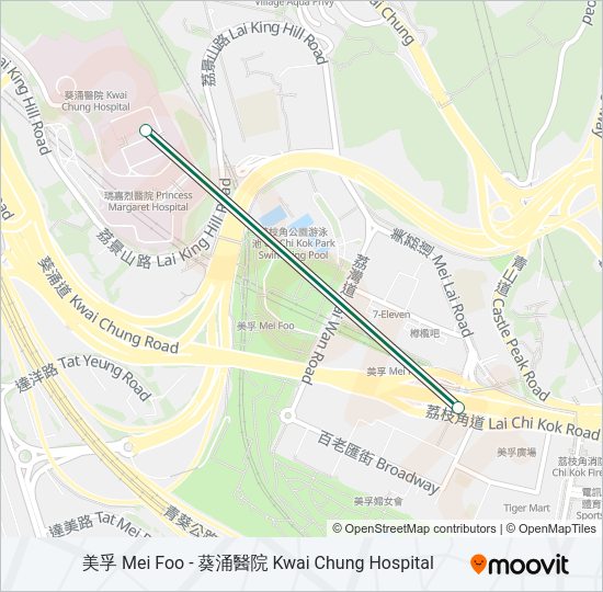 巴士90A的線路圖