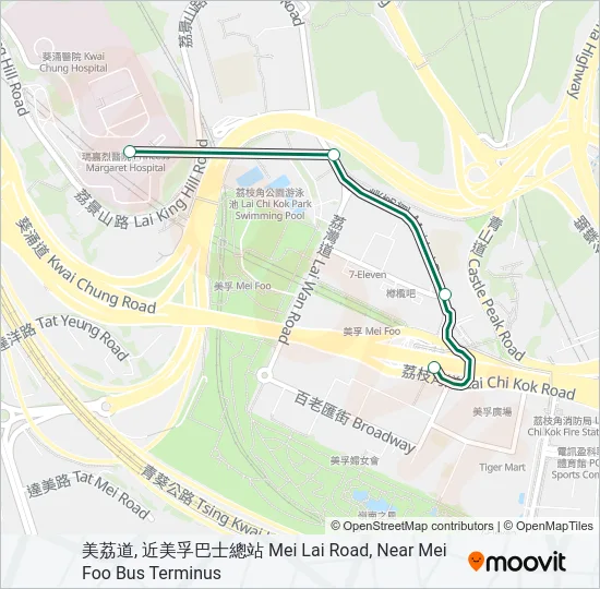 90P Bus Line Map