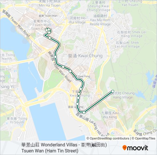 巴士93A的線路圖