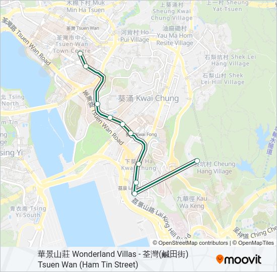 巴士93A的線路圖