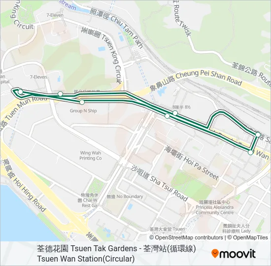 95A Bus Line Map