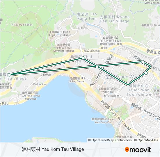 巴士96A的線路圖