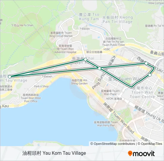96A Bus Line Map