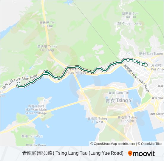 巴士96M的線路圖