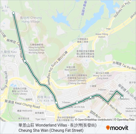 巴士97A的線路圖