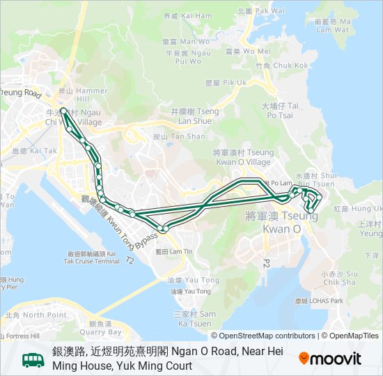 102B bus Line Map